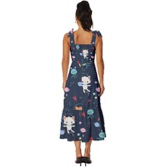 Tie-Strap Tiered Midi Chiffon Dress 