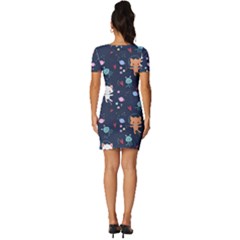 Fitted Knot Split End Bodycon Dress 