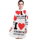 I love French breakfast  Long Sleeve Chiffon Shirt Dress