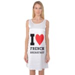 I love French breakfast  Sleeveless Satin Nightdress