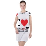 I love French breakfast  Drawstring Hooded Dress