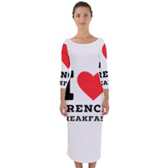 Quarter Sleeve Midi Bodycon Dress 