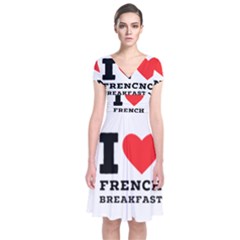 Short Sleeve Front Wrap Dress 