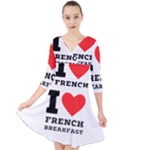 I love French breakfast  Quarter Sleeve Front Wrap Dress