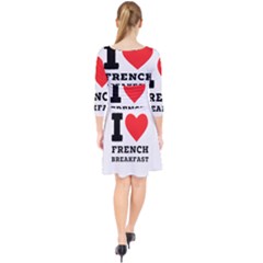 Quarter Sleeve Front Wrap Dress 