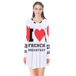 I love French breakfast  Long Sleeve V-neck Flare Dress