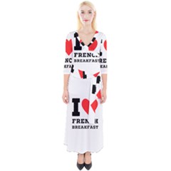 Quarter Sleeve Wrap Maxi Dress 