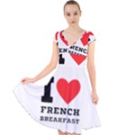 I love French breakfast  Cap Sleeve Front Wrap Midi Dress