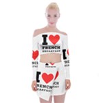 I love French breakfast  Off Shoulder Top with Mini Skirt Set