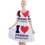 I love French breakfast  Quarter Sleeve A-Line Dress