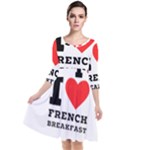 I love French breakfast  Quarter Sleeve Waist Band Dress