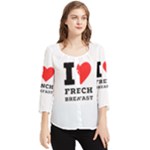 I love French breakfast  Chiffon Quarter Sleeve Blouse