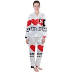 I love French breakfast  Women s Long Sleeve Satin Pajamas Set	