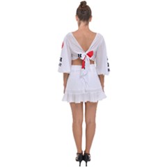 Tie Back Butterfly Sleeve Chiffon Top 