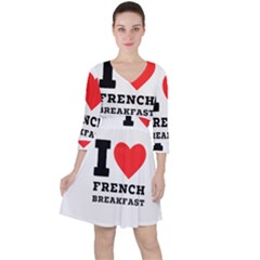 Quarter Sleeve Ruffle Waist Dress 