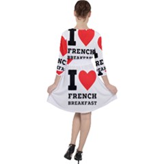 Quarter Sleeve Ruffle Waist Dress 