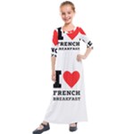 I love French breakfast  Kids  Quarter Sleeve Maxi Dress