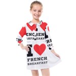 I love French breakfast  Kids  Quarter Sleeve Shirt Dress