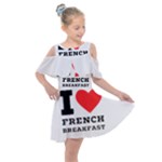 I love French breakfast  Kids  Shoulder Cutout Chiffon Dress