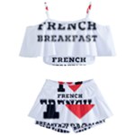 I love French breakfast  Kids  Off Shoulder Skirt Bikini