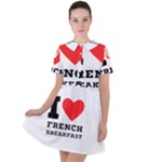 I love French breakfast  Short Sleeve Shoulder Cut Out Dress 