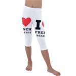 I love French breakfast  Kids  Lightweight Velour Capri Leggings 