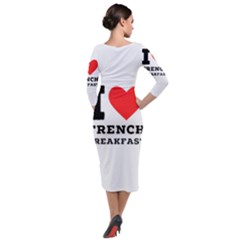 Quarter Sleeve Midi Velour Bodycon Dress 