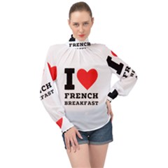 High Neck Long Sleeve Chiffon Top 