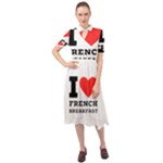 I love French breakfast  Keyhole Neckline Chiffon Dress