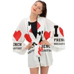 I love French breakfast  Long Sleeve Kimono