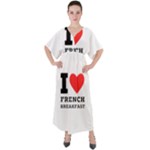 I love French breakfast  V-Neck Boho Style Maxi Dress