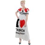 I love French breakfast  Button Up Short Sleeve Maxi Dress