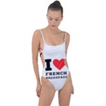 I love French breakfast  Tie Strap One Piece Swimsuit