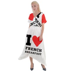 Cross Front Sharkbite Hem Maxi Dress 
