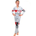 I love French breakfast  Kids  Satin Long Sleeve Pajamas Set