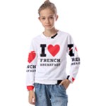 I love French breakfast  Kids  Long Sleeve Tee with Frill 