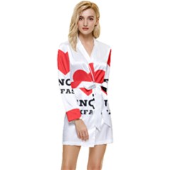 Long Sleeve Satin Robe 