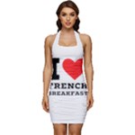 I love French breakfast  Sleeveless Wide Square Neckline Ruched Bodycon Dress