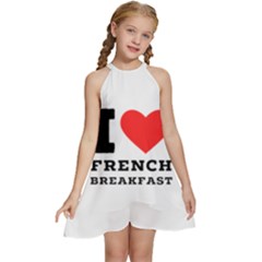 Kids  Halter Collar Waist Tie Chiffon Dress 