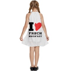 Kids  Halter Collar Waist Tie Chiffon Dress 