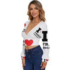 Long Sleeve Deep-V Velour Top 