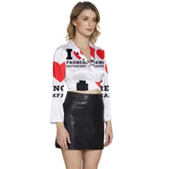 Long Sleeve Tie Back Satin Wrap Top 