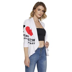 Women s 3/4 Sleeve Ruffle Edge Open Front Jacket 