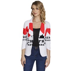 Women s One-Button 3/4 Sleeve Short Jacket 