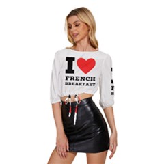 Mid Sleeve Drawstring Hem Top 