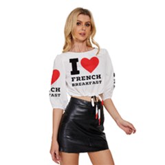 Mid Sleeve Drawstring Hem Top 