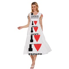 V-Neck Drawstring Shoulder Sleeveless Maxi Dress 