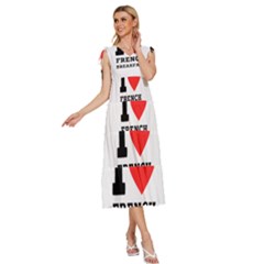 V-Neck Drawstring Shoulder Sleeveless Maxi Dress 