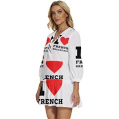 V-Neck Placket Mini Dress 