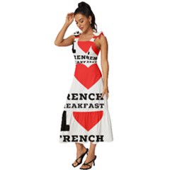 Tie-Strap Tiered Midi Chiffon Dress 